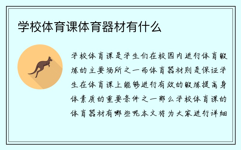 学校体育课体育器材有什么