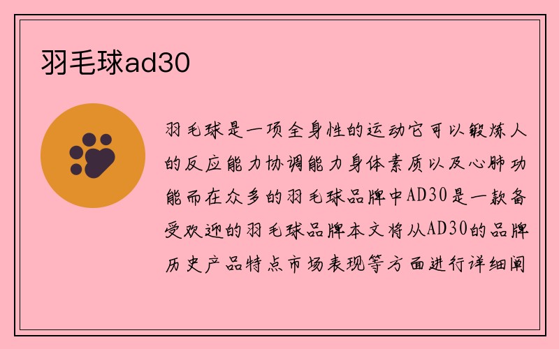 羽毛球ad30